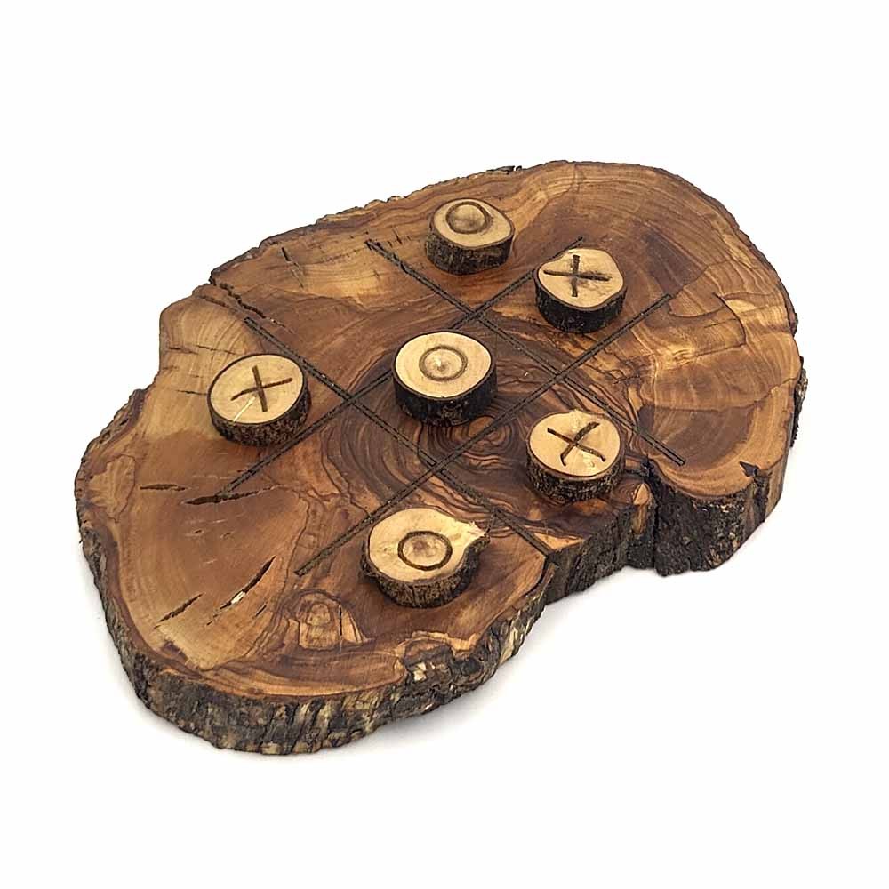 Juego Ingenio 3 en Raya Madera de Olivo Artesanal 100% - Modelo Zaituna