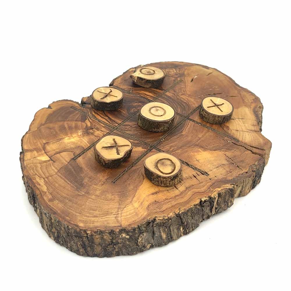 Juego Ingenio 3 en Raya Madera de Olivo Artesanal 100% - Modelo Zaituna