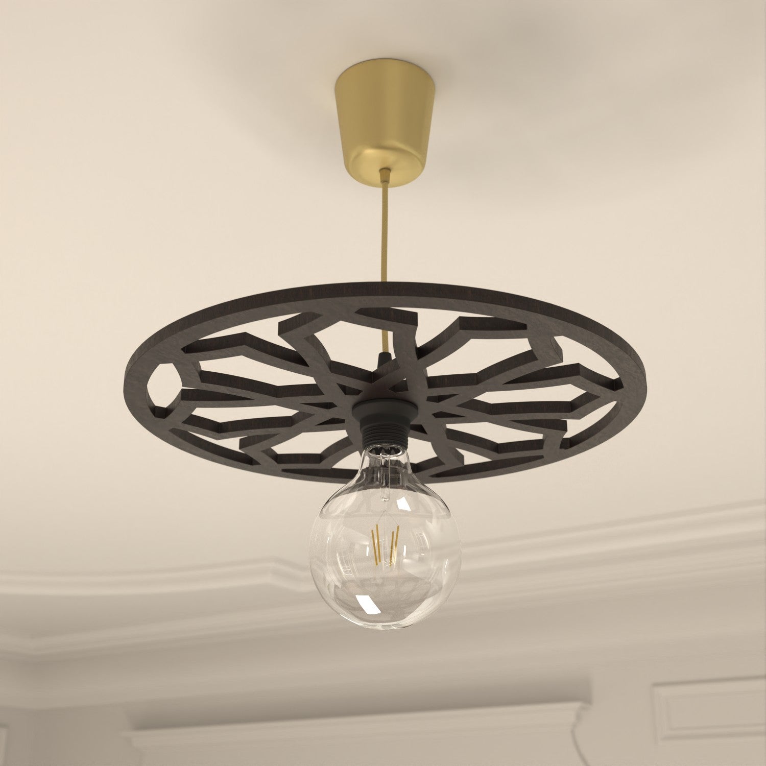 Lampara Techo Madera Celosia Árabe Decoración Andalusí - Artesanía Española - Modelo Daura