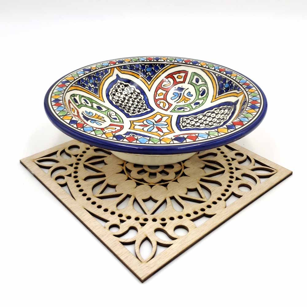 Salva mantel - Centro de mesa - Posa Platos - Celosia árabe - Corte y grabado laser - Modelo Mandala