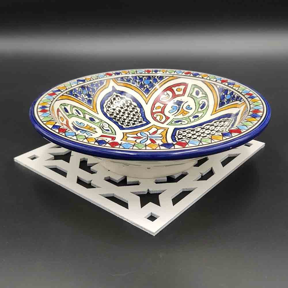 Salva mantel - Centro de mesa - Posa Platos - Celosia árabe - Corte y grabado laser - Modelo Alhambra