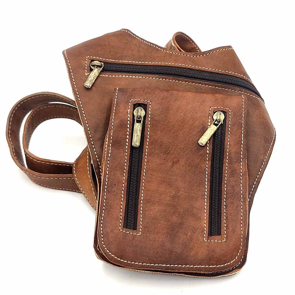 Bandolera de Cuero 100% Artesanal - Marroquinería - Modelo Sustatein