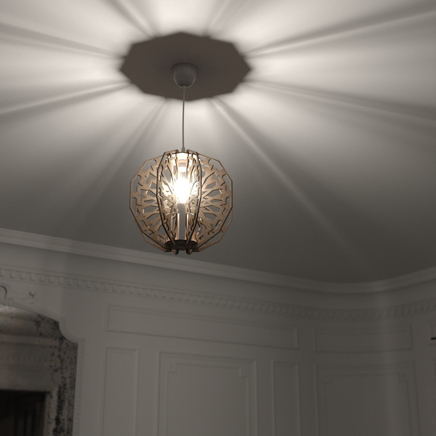 Lampara de Techo Corte Láser - Decoración Andalusí - Modelo Al-andalus