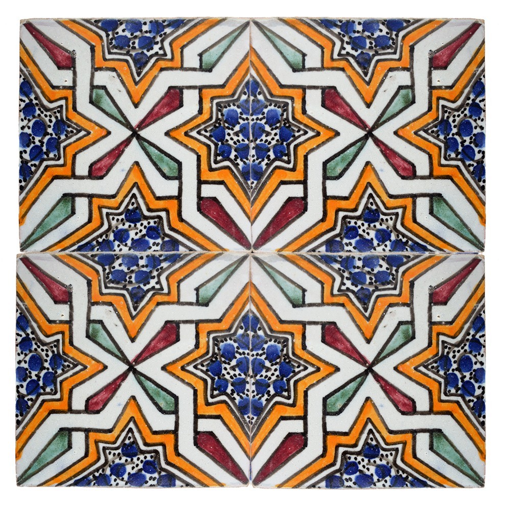 Azulejo Andalusí - Zellige Mosaico Nazari - 15 cm - Artesanal - Modelo 84
