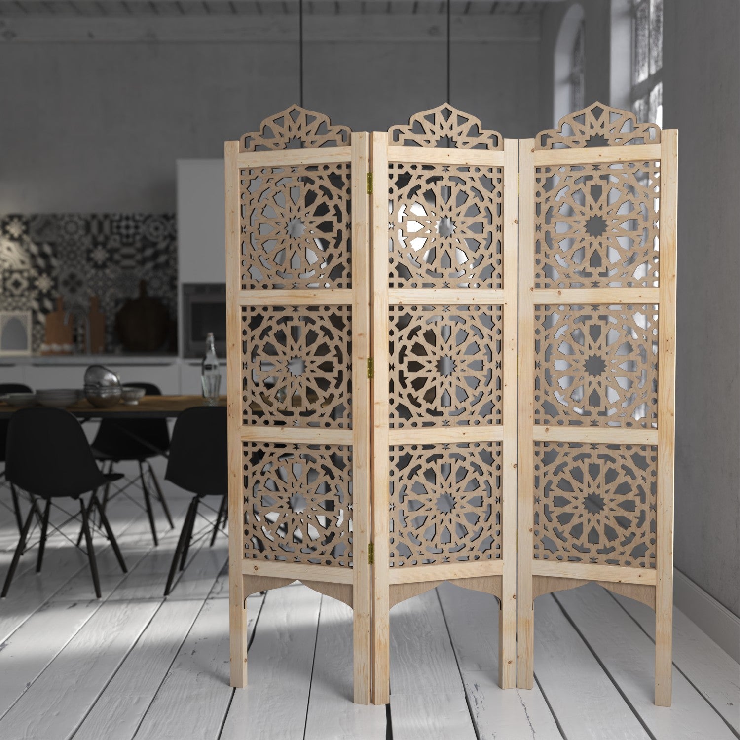 Biombo Separador Celosia Morisca - 100% Madera - Modelo Alhambra