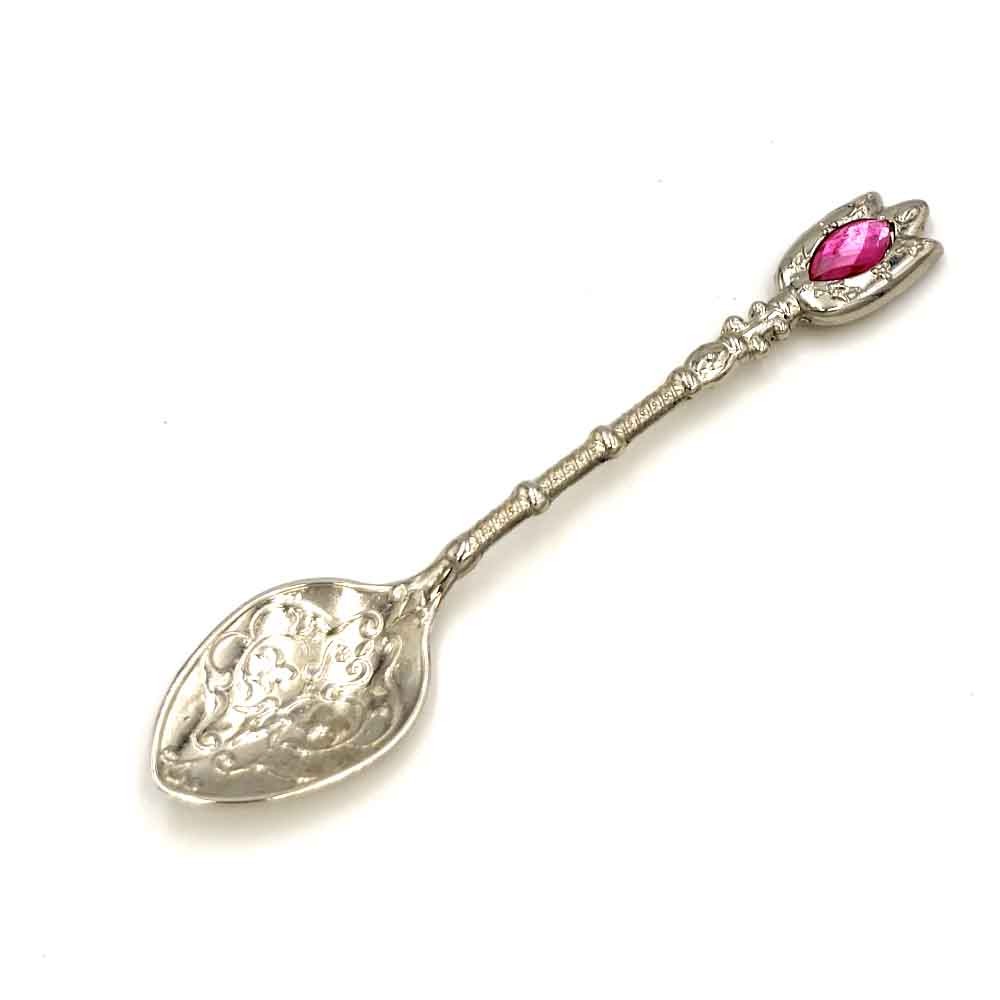 Cuchara Metal - Niquelada - Resina Decorativa Color - Modelo Fidda
