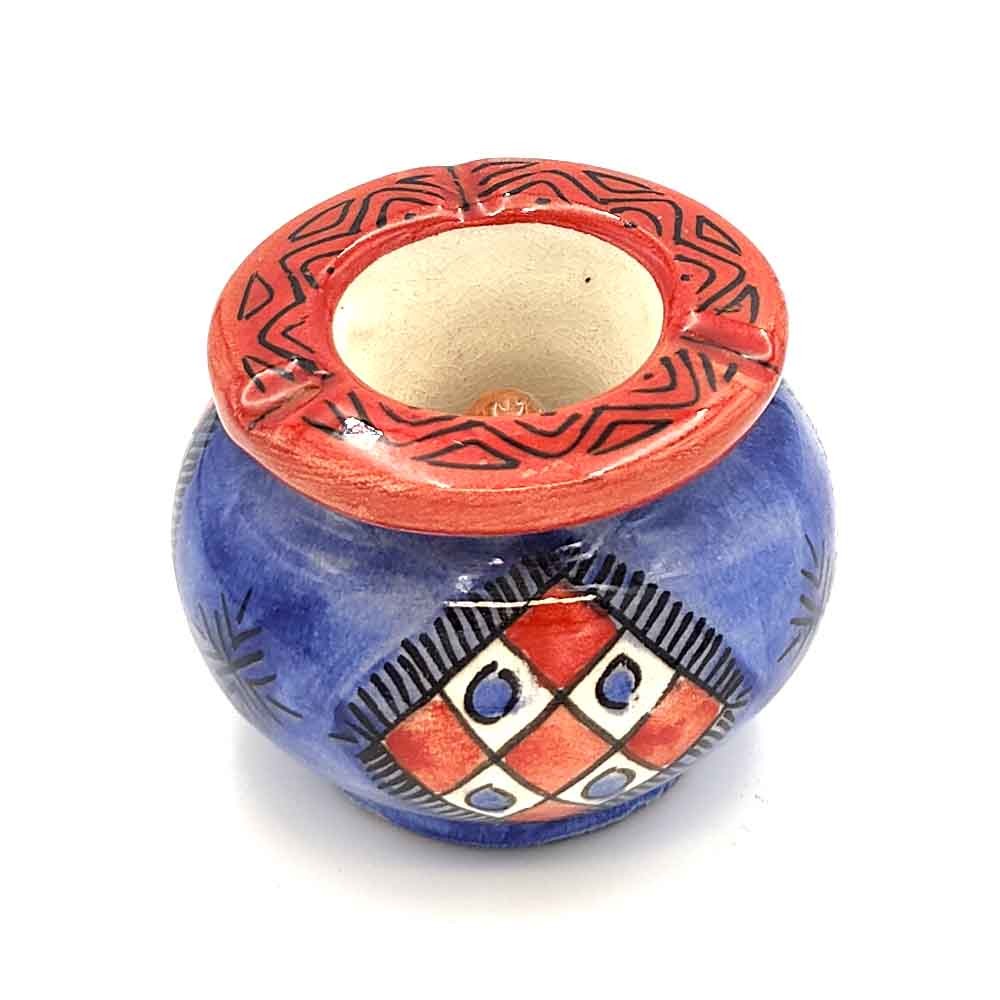 Cenicero de Agua Cerámica Pintada y Esmaltada - Artesanía Marroquí - Modelo Murabbaa