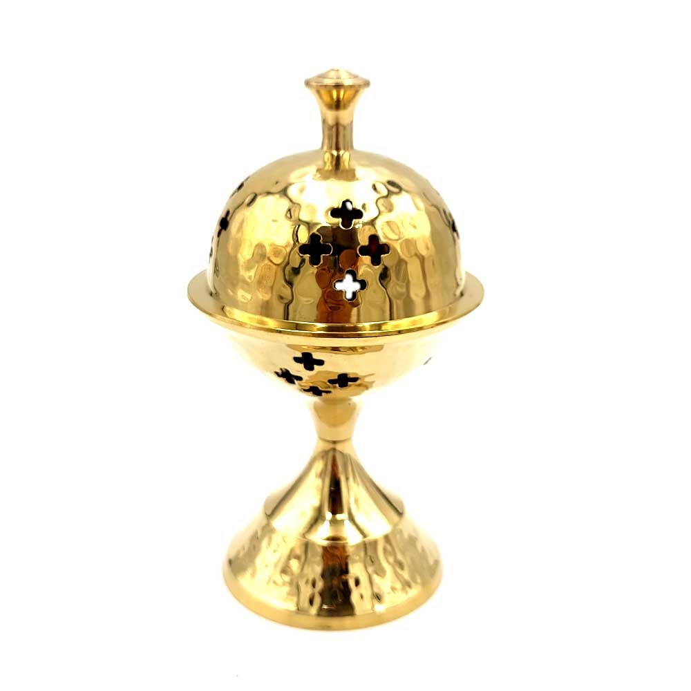 Incensario de Bronce - Quemador incienso Metal - Artesanía India - Modelo Bahr