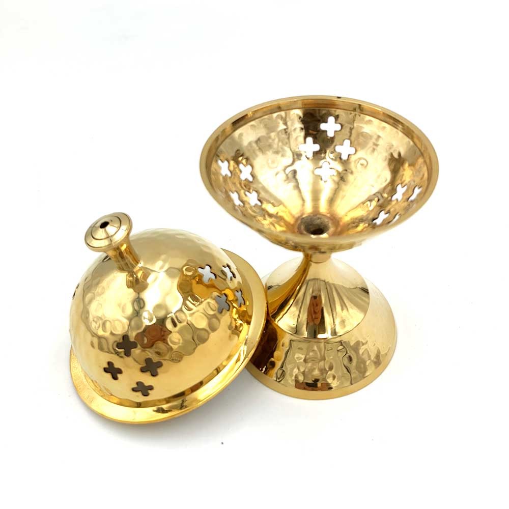 Incensario de Bronce - Quemador incienso Metal - Artesanía India - Modelo Bahr