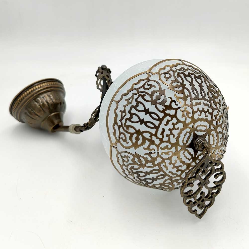 Lampara Turca Cristal y Metal Techo Colgante - Decoración Otomana - Modelo Serie Malika nº 2