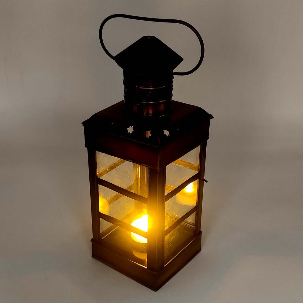 Farol Para Vela - Rectangular Con Asa - Novedad - 30 cm