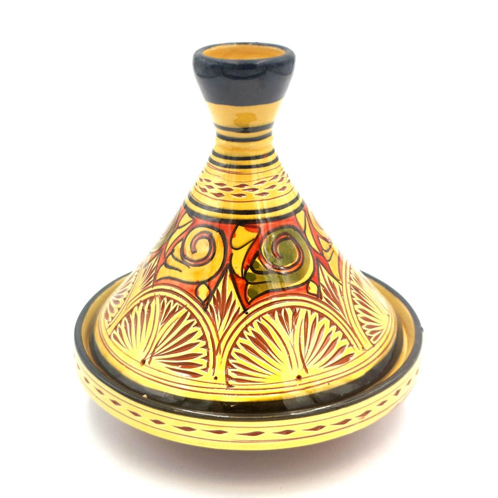 Tajin Presentación Cerámica Labrada - Artesanía Marroquí Asfi - Modelo Atlas Kabir