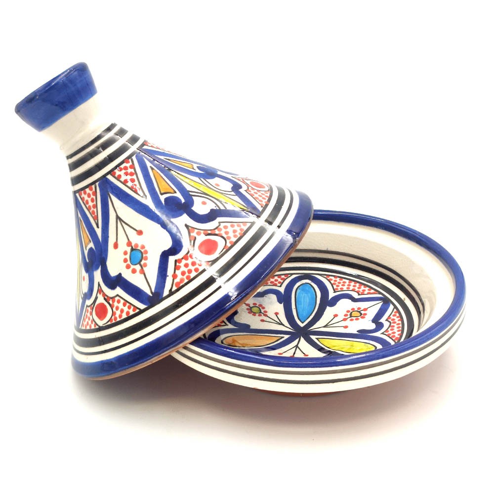 Tajin Presentación Cerámica Pintada - Artesanía Marroquí Asfi - Modelo Chauen Kabir