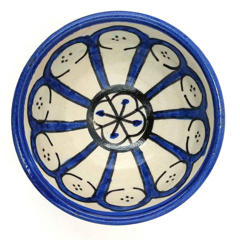 Cuenco Cerámica Artesanal - Color Azul - Artesanía Marroquí - Diseño Arcos Andalusís - Modelo Aqwas