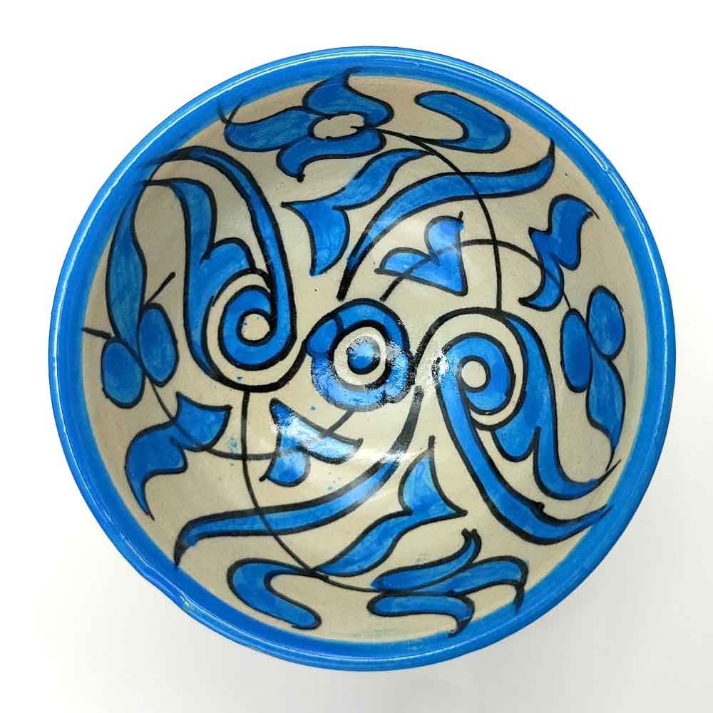 Cuenco/bol/Bowl Cerámica Artesanal - Color Turquesa - Artesanía Marroquí - Diseño Floral Andalusís - Modelo Tasaluq