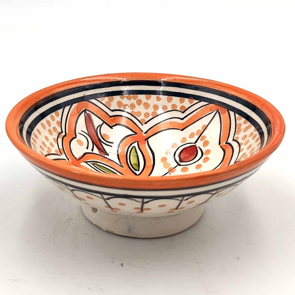 Cuenco bowl bol Cerámica de Asfi - Color Naranja - Artesanía Marroquí - Modelo Basata