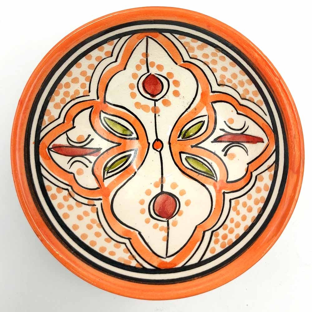 Cuenco bowl bol Cerámica de Asfi - Color Naranja - Artesanía Marroquí - Modelo Basata