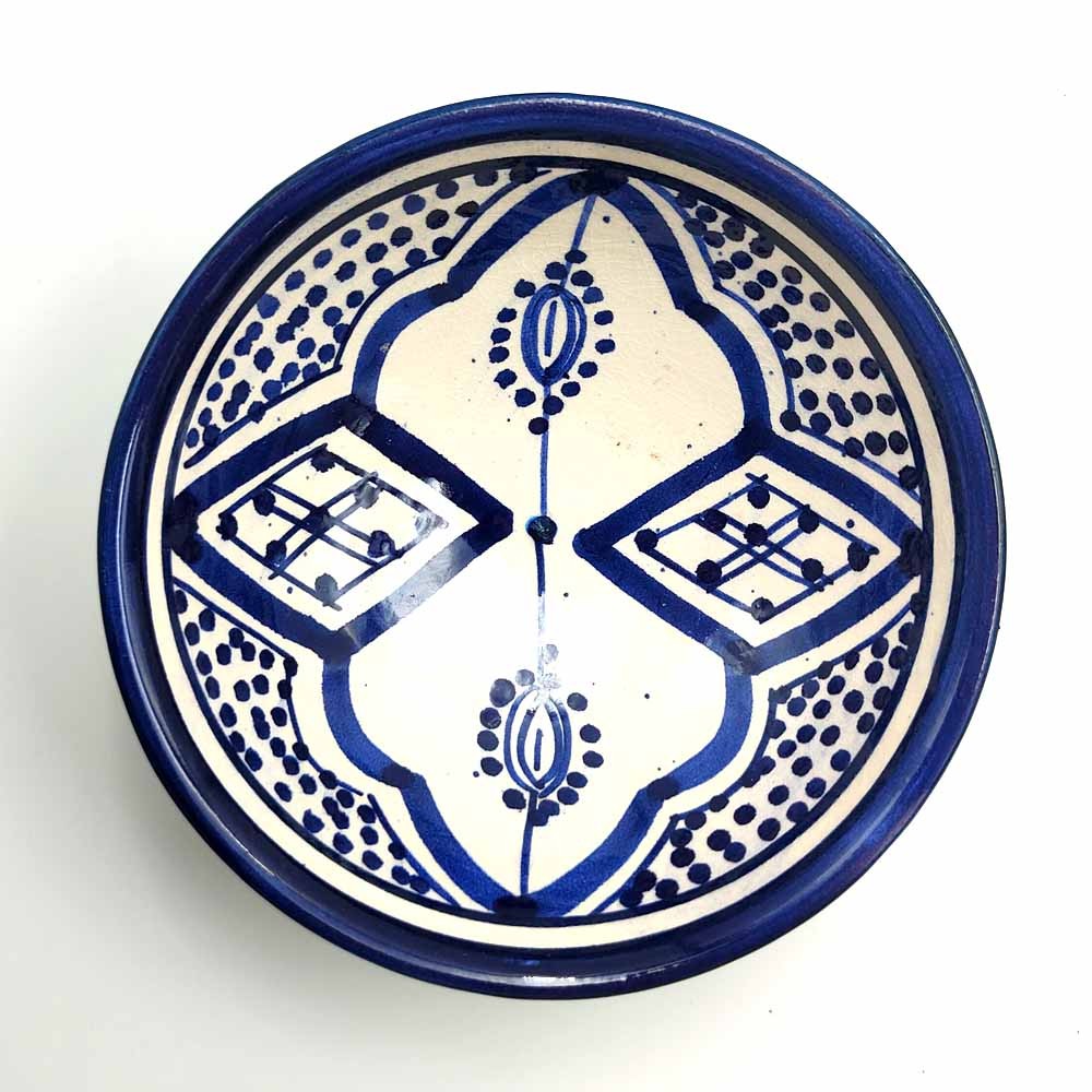 Cuenco bowl bol Cerámica de Asfi - Color azul y Blanco - Artesanía Marroquí - Modelo Basata