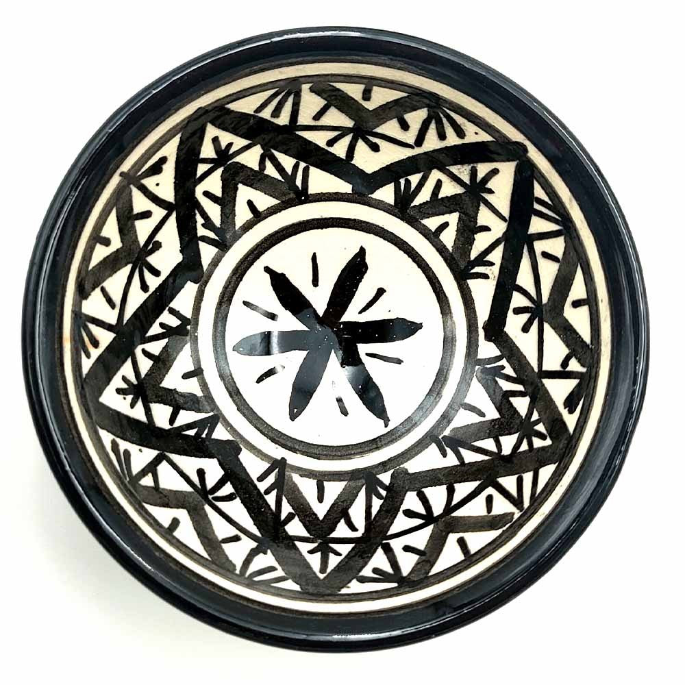 Cuenco bowl bol Cerámica de Asfi - Color Negro Y Blanco - Artesanía Marroquí - Modelo Basata