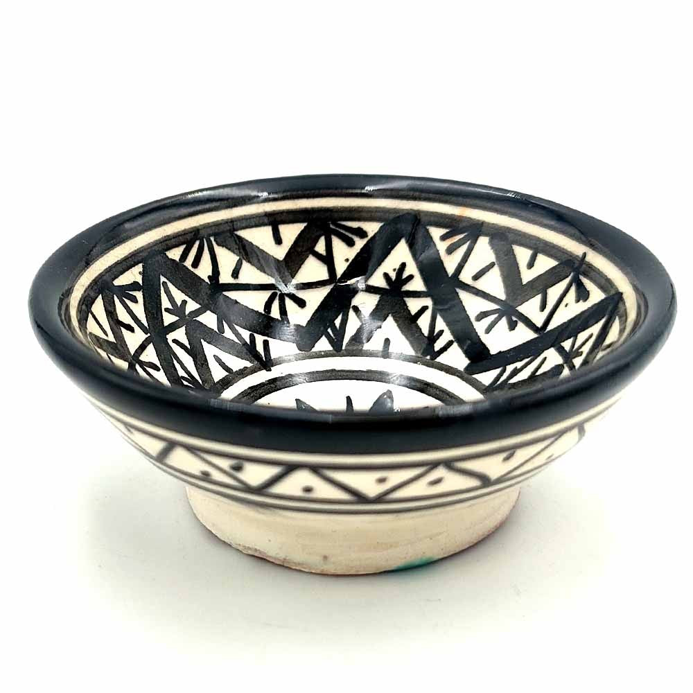 Cuenco bowl bol Cerámica de Asfi - Color Negro Y Blanco - Artesanía Marroquí - Modelo Basata