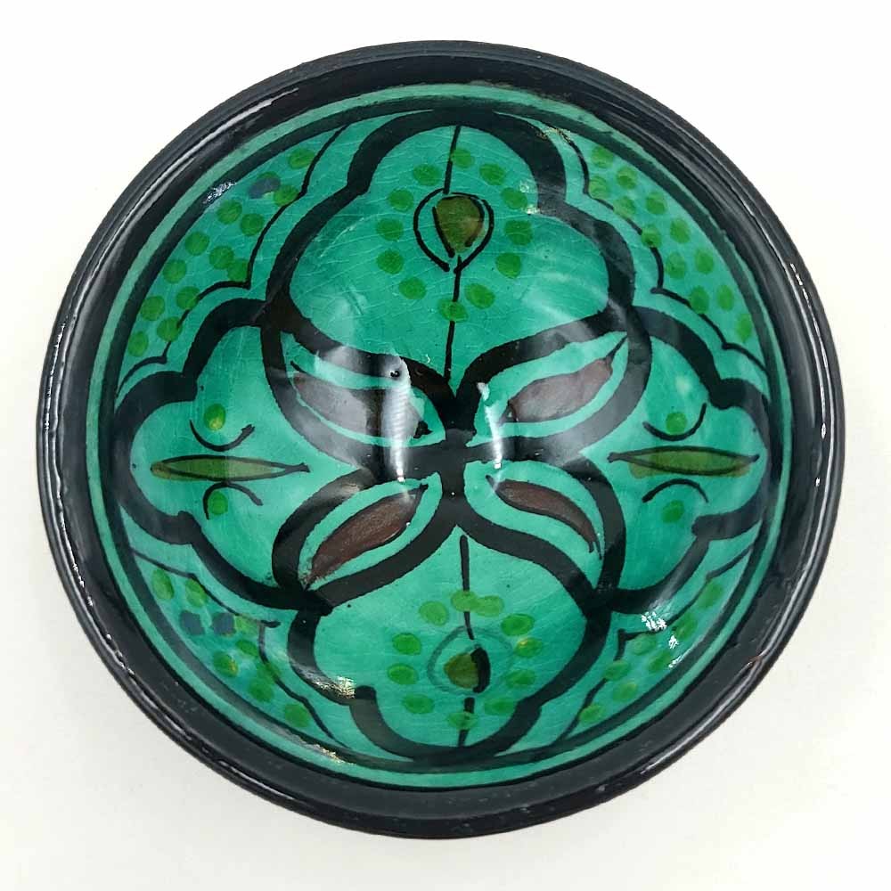 Cuenco bowl bol Cerámica de Asfi - Color Verde Coral - Artesanía Marroquí - Modelo Lainun