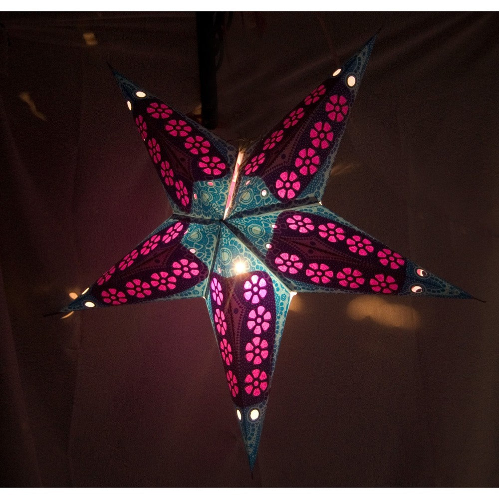Lámpara Papel Estrella - Plegable - Varios Colores - NOVEDAD