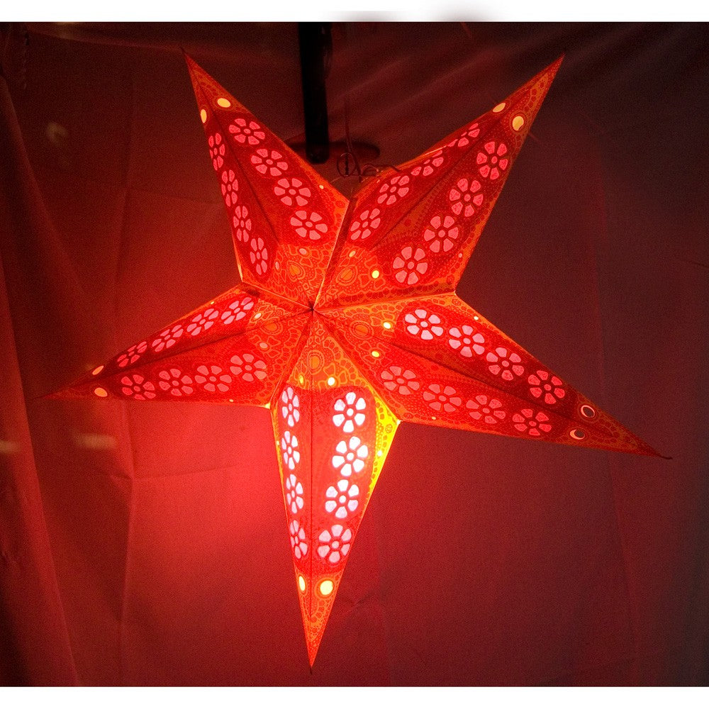 Lámpara Papel Estrella - Plegable - Varios Colores - NOVEDAD