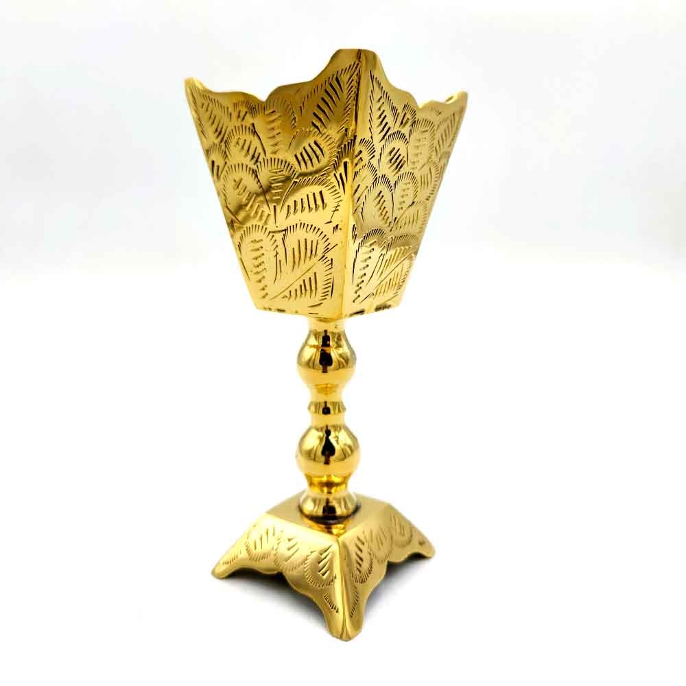 Incensario Quemador inciensos Resinoso - Bronce fundido -Gran Calidad - Artesanía India - Modelo Cáliz