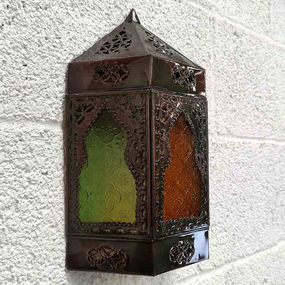 Aplique Interior Pared Cristal y Metal - Decoración Árabe Andalusí - Modelo Bab Alkauzar