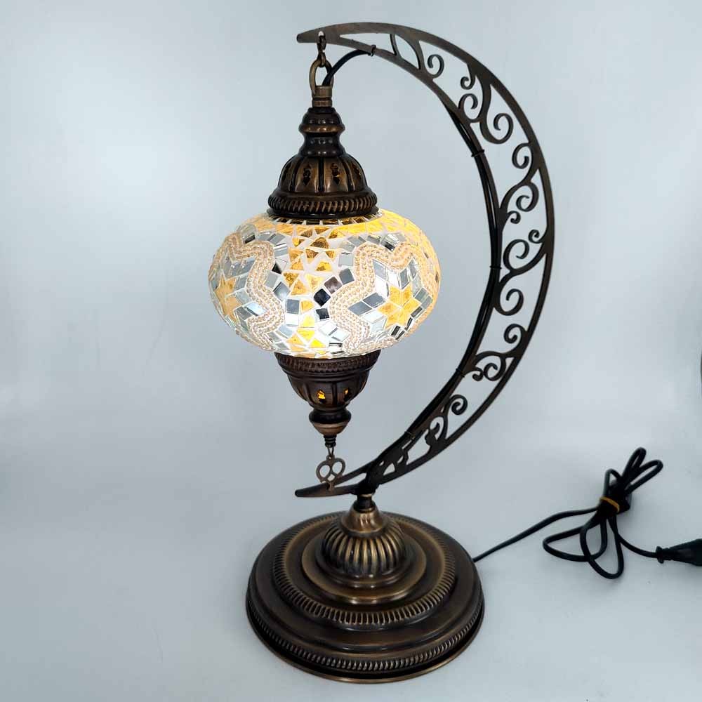 Lampara Luna y Estrella Turca de Sobremesa - Decoración Andalusí - Globo nº 3 - Modelo Hilal