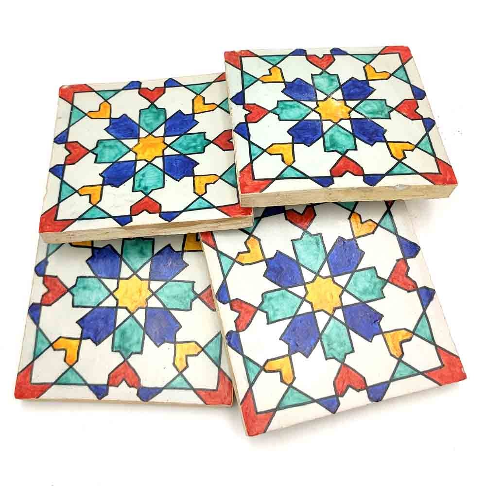 Azulejo Andalusí - Zellige Mosaico Nazari - Multicolor - 15x15 cm - Artesanal - Modelo 89