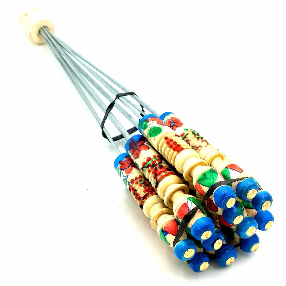 12 x Pinchitos Morunos Meta y Madera para Barbacoa o Plancha - Artesanía Marroquí - Modelo Chaui