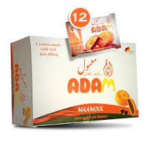 12 x Galletas Rellenas de Dátil - Maamul - Merienda Sana - Bolsita Individual - Marca Adam - 420gr