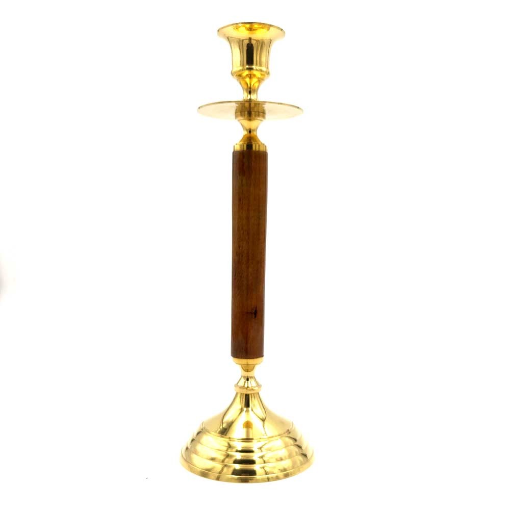 Portavelas Madera - Bronce