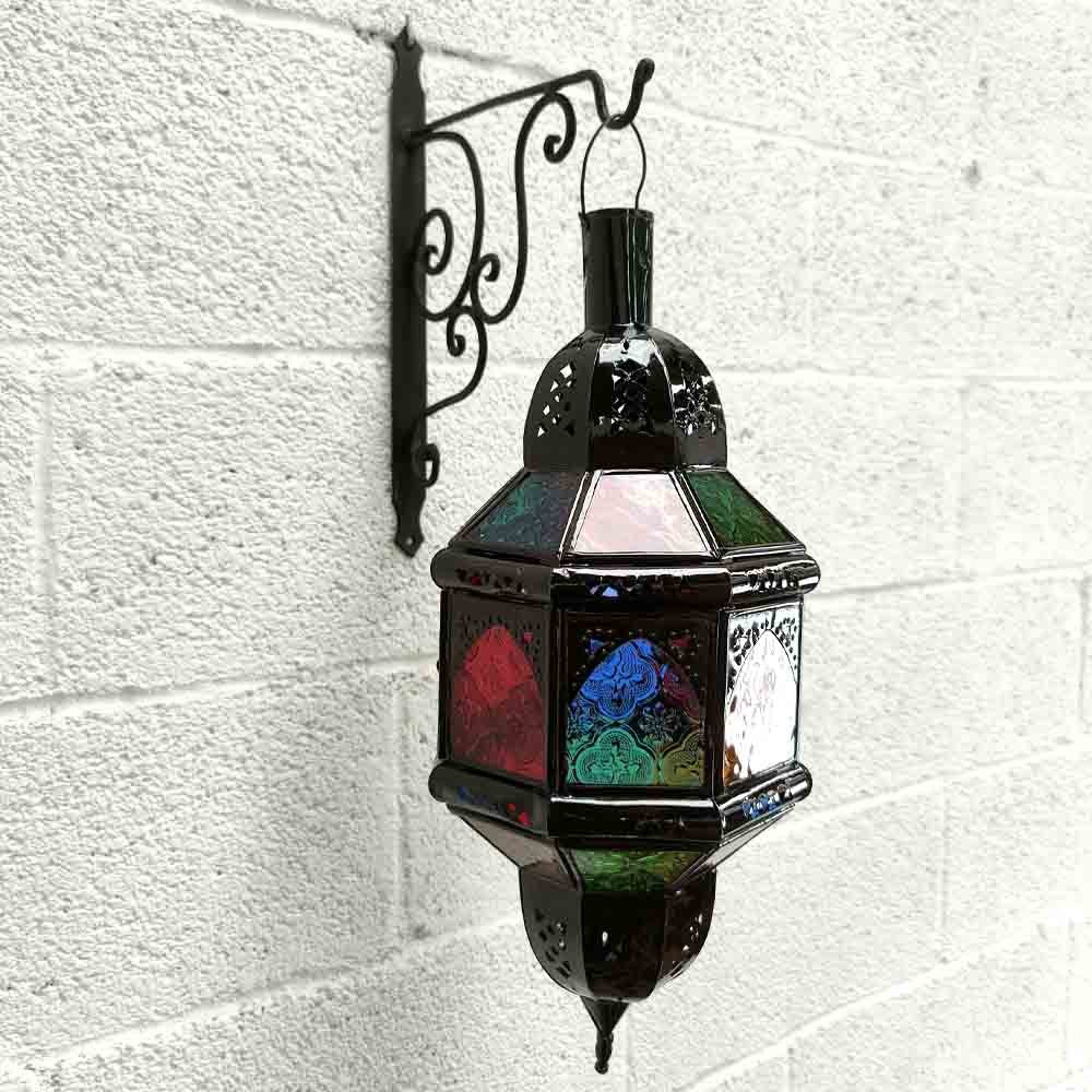 Lámpara Arcos Andalusís - Cristales Colores - 50 cm - Cadena y Florón