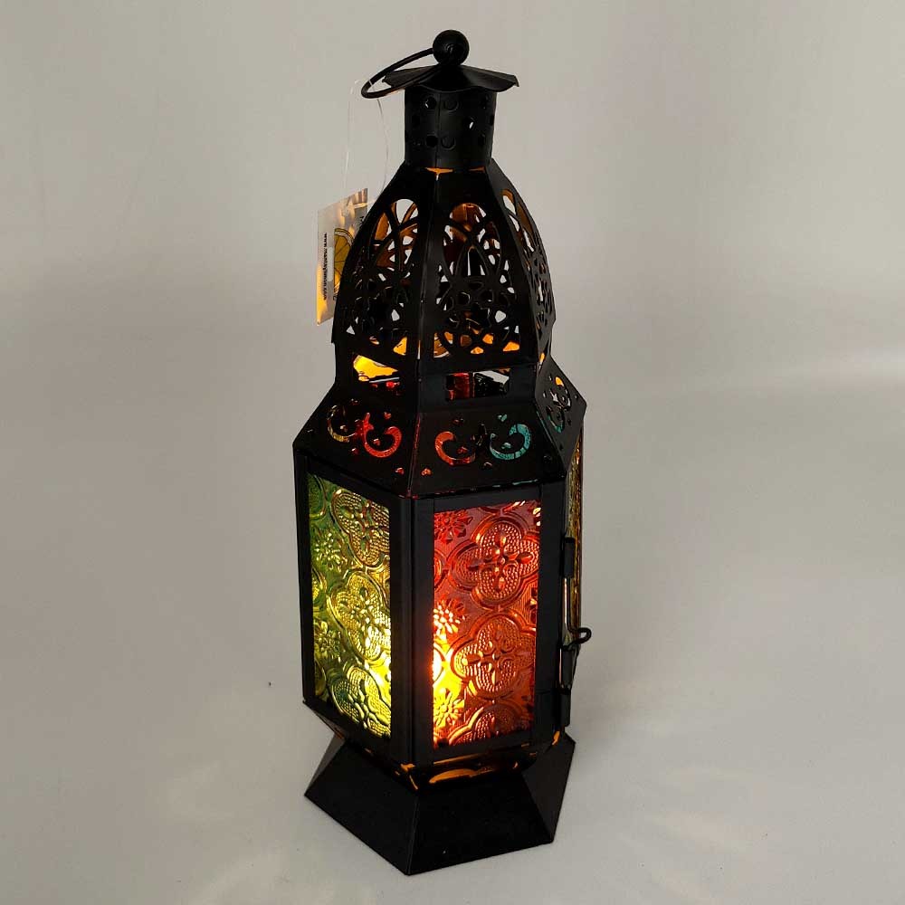 Lampara Portavelas Sobre Mesa - Decoración Oriental - Multicolor - MYL 979