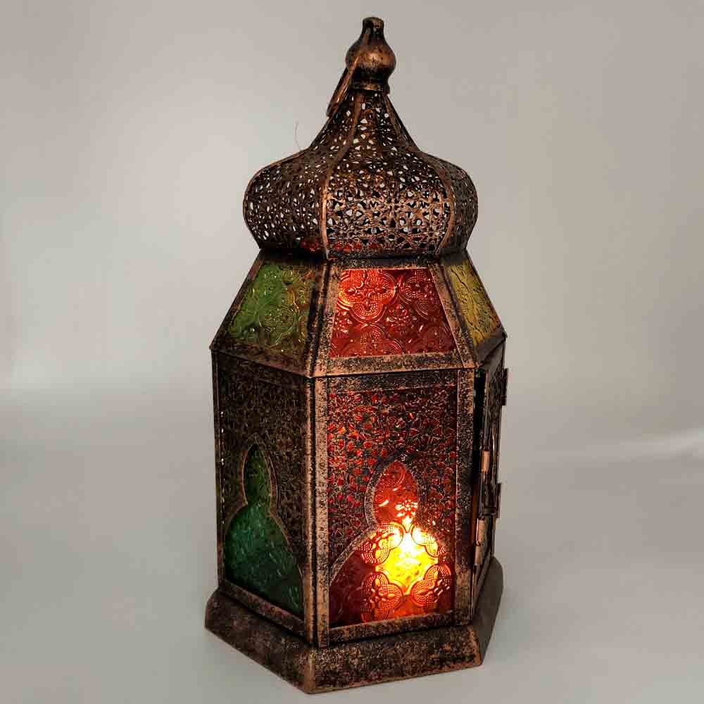 Lampara Portavelas Sobre Mesa - Decoración Oriental - Multicolor - MYL 981