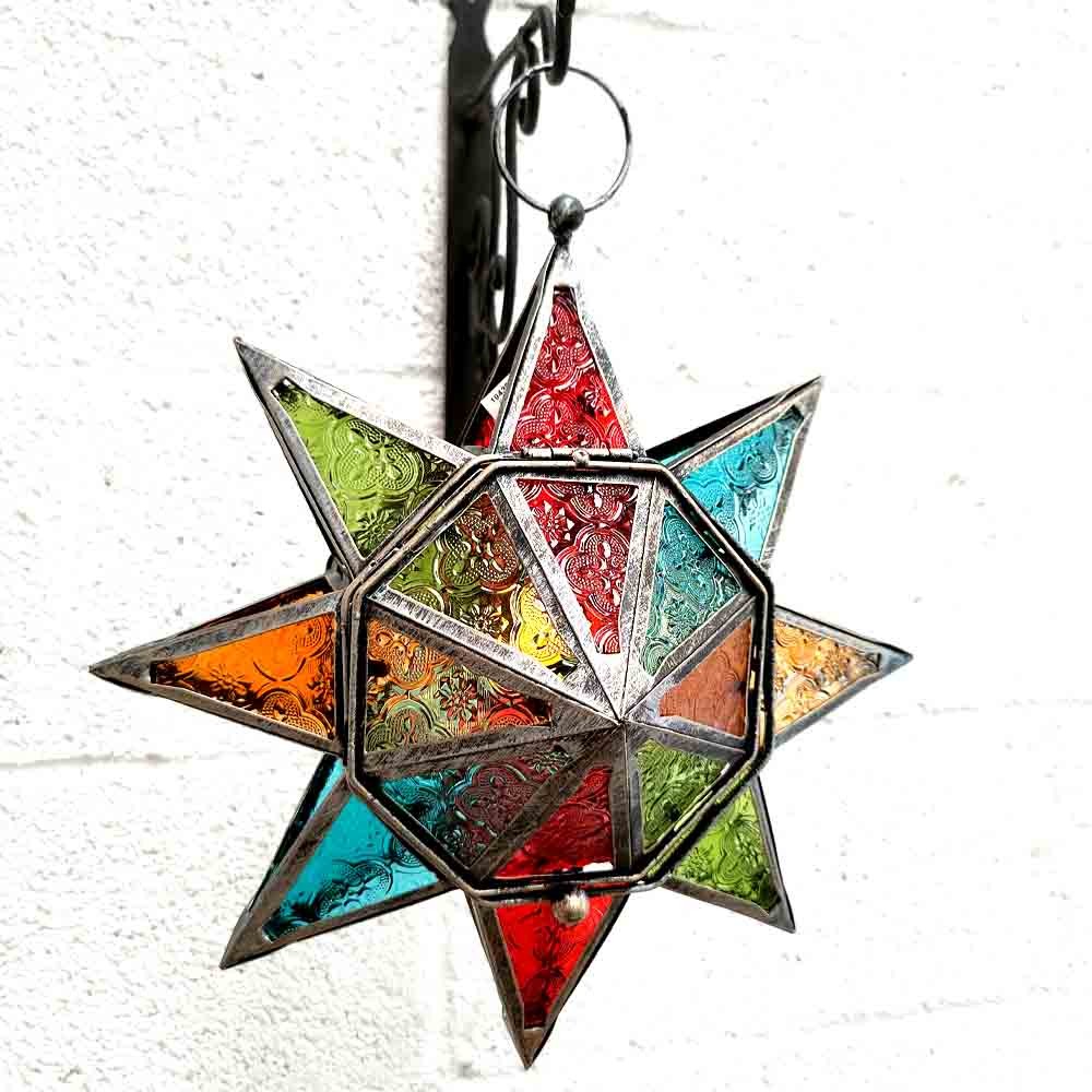 Lampara Estrella Portavelas - Farolillo para Colgar - Decoración Oriental - Modelo MYL 984