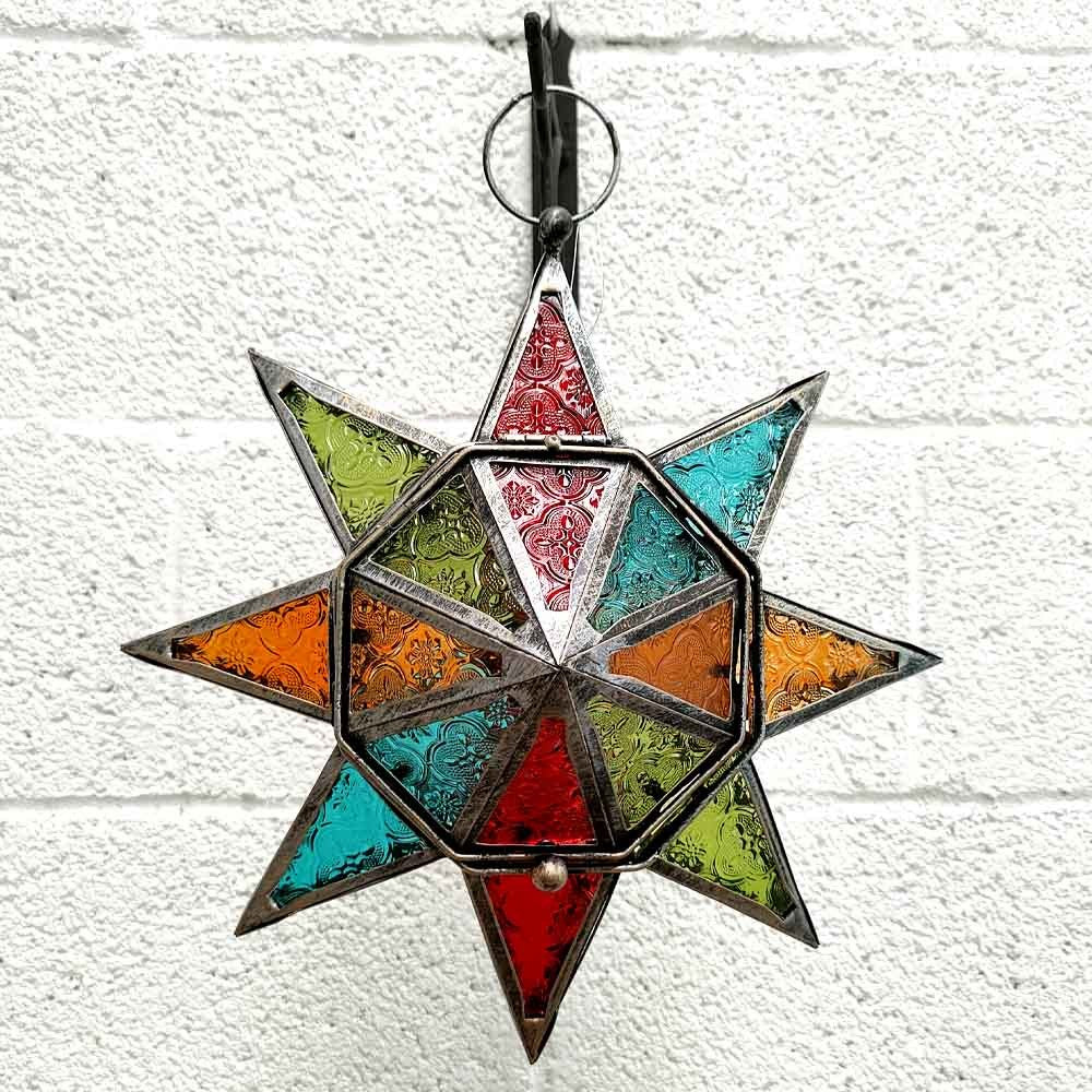 Lampara Estrella Portavelas - Farolillo para Colgar - Decoración Oriental - Modelo MYL 984