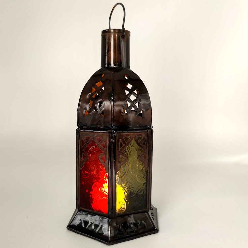 Farolillo porta Velas Sobre Mesa - Decoración Marroquí - Multicolor - Modelo Arkan Deluxe