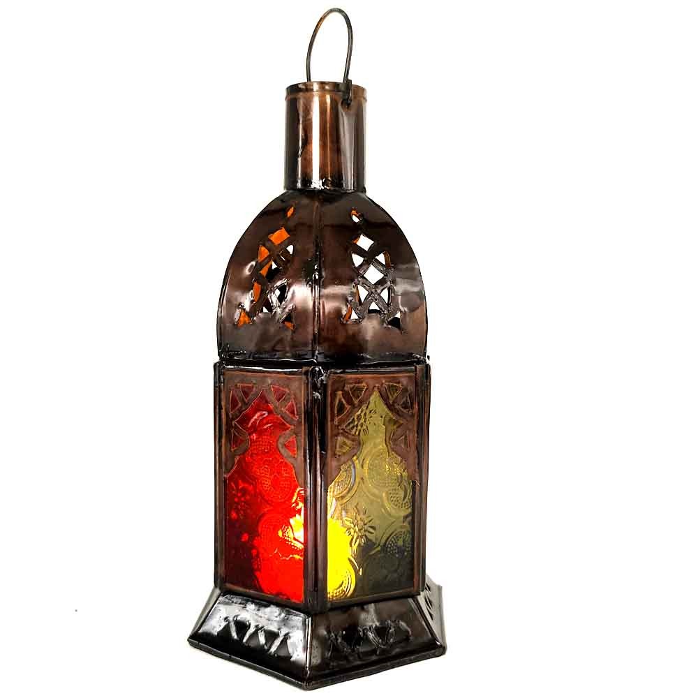 Farolillo porta Velas Sobre Mesa - Decoración Marroquí - Multicolor - Modelo Arkan Deluxe