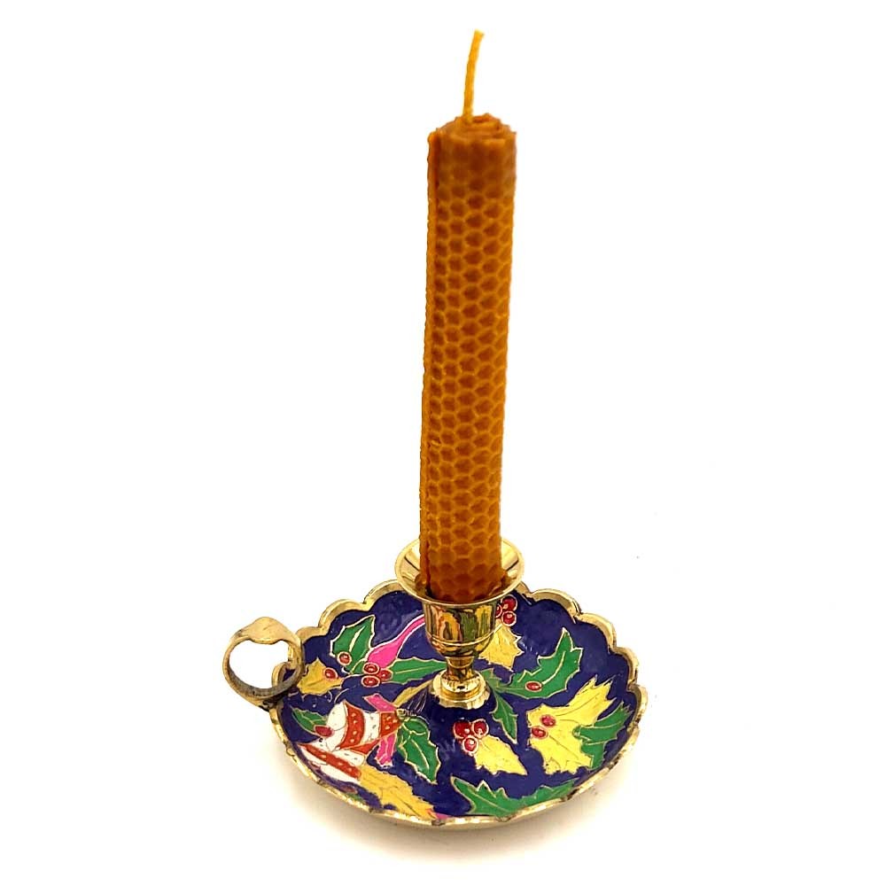 Portavelas Anilla Bronce - Palmatoria Diseño Floral-12cm-Calidad