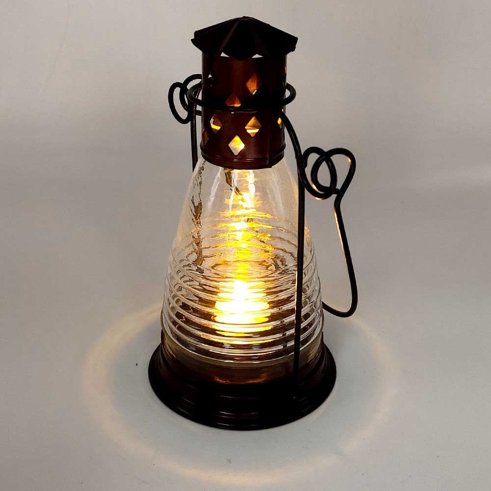 Farol Vela Botella - Forja y cristal