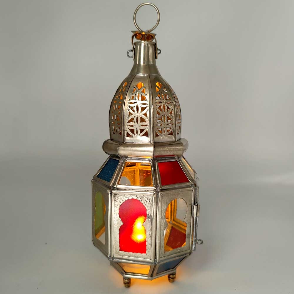 Farolillo Farol de Laton - Artesanía Marroquí - Decoración Árabe - Modelo Nuhas