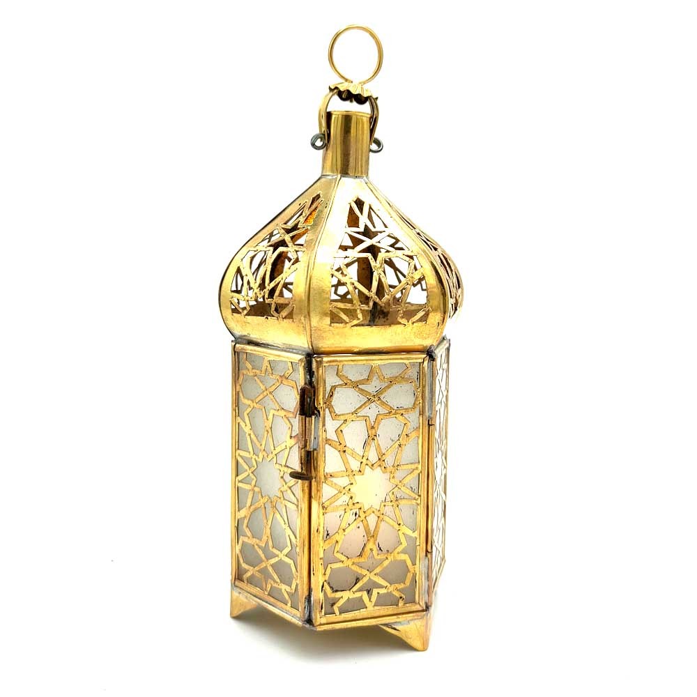 Farolillo Farol de Laton - Artesanía Marroquí - Decoración Árabe - Modelo 2 Nuhas
