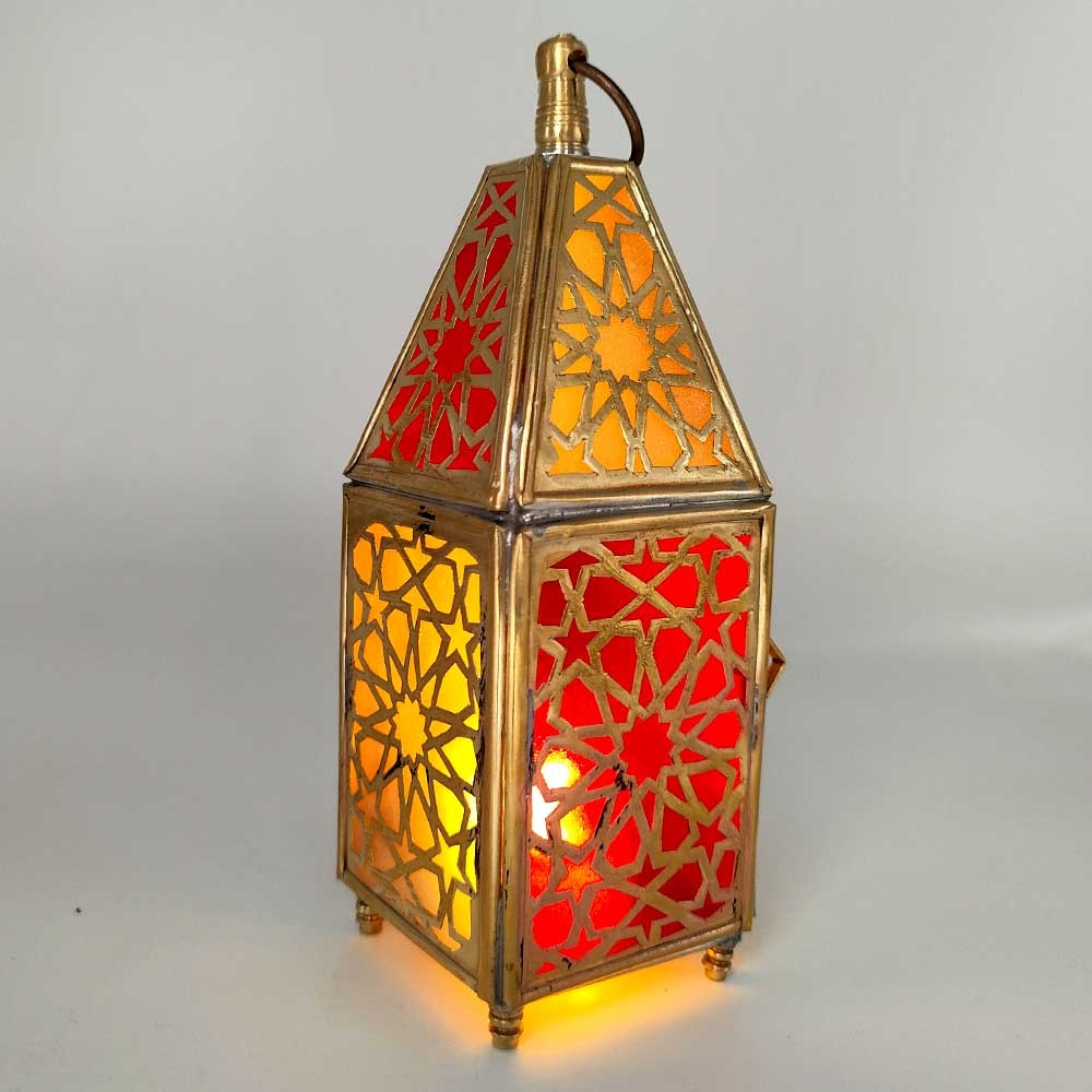 Farolillo Farol de Latón - Artesanía Marroquí - Decoración Árabe - Modelo 4 Nuhas