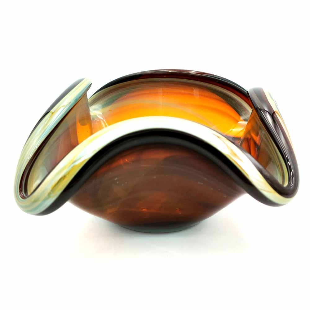 Porta Objetos Decorativo Cristal de Murano Artesanal Siria - Acabado Brillo Multiusos Modelo Mushawah