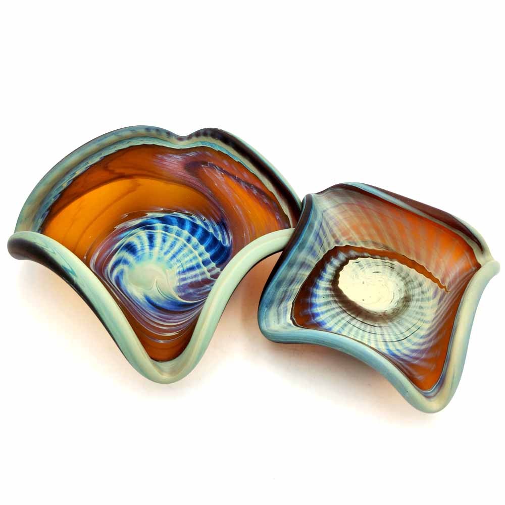 Porta Objetos Decorativo Cristal de Murano Artesanal Siria - Acabado Mate Multiusos Modelo Mushawah