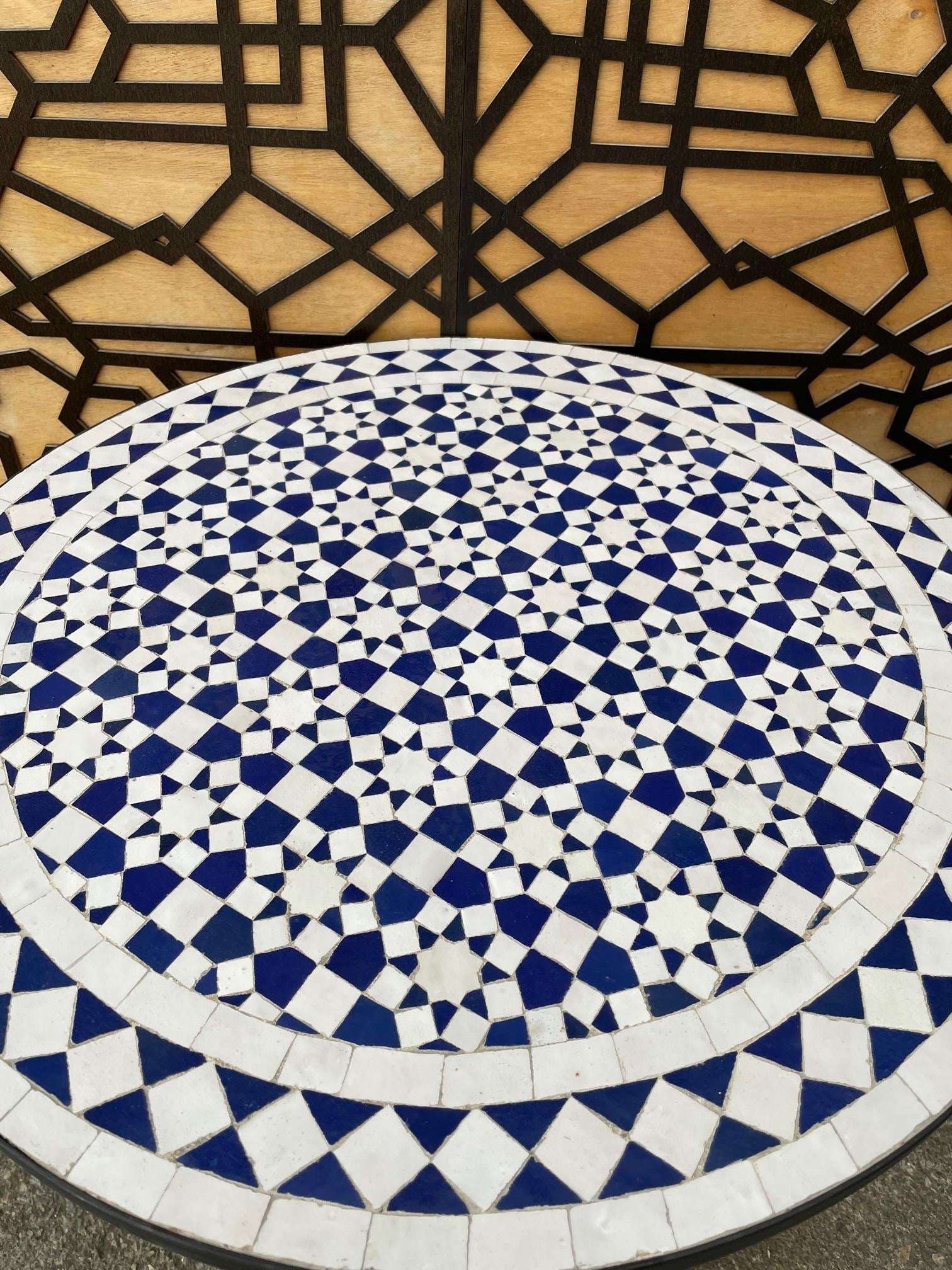 MESA JARDÍN MOSAICO ANDALUSÍ - ZELIGE AZULEJOS FEZ - MODELO TARUDAN