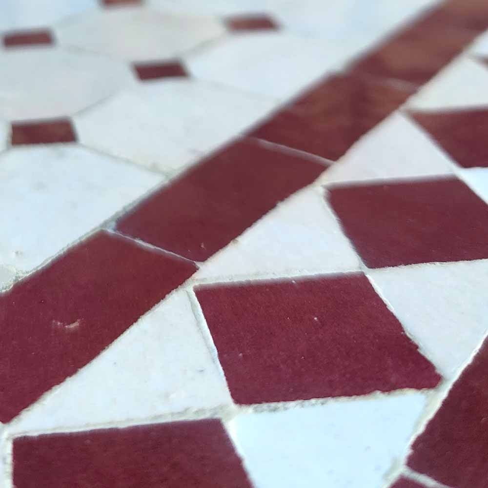 Mesa Mosaico de Centro Baja Jardin o Patio Andalusí - Granate - Artesanía Marroquí - Modelo Wassat